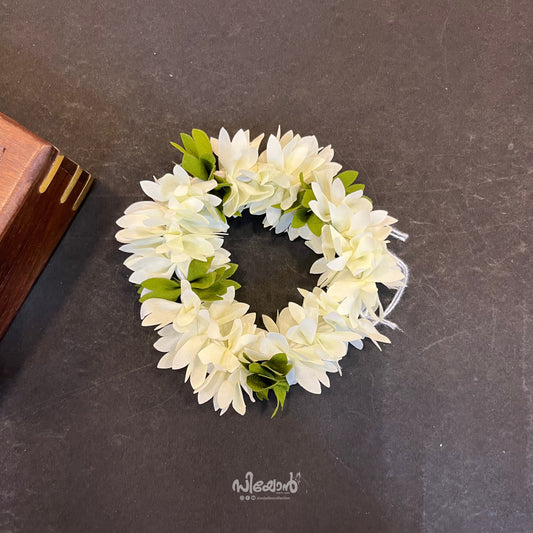 White Green Dark Tulsi 02 - Hair Styling Flower Mala