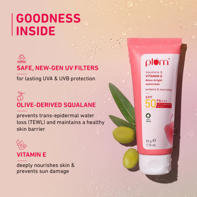Plum Vitamin E SPF 50 PA+++ Dewy-Bright Sunscreen