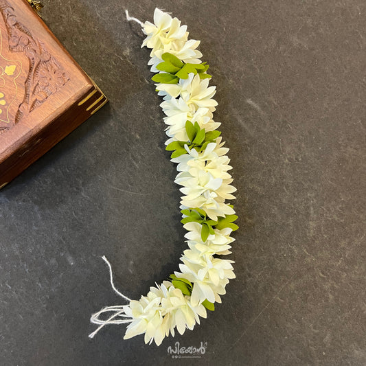 White Green Dark Tulsi 02 - Hair Styling Flower Mala