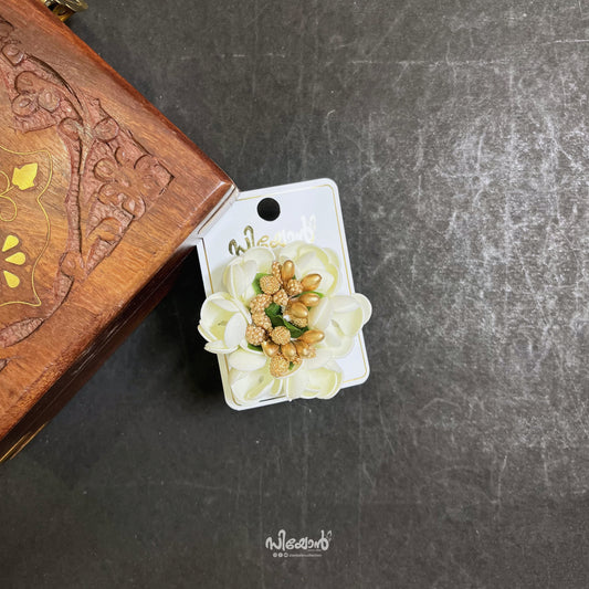 Jasmine Foam Sheet Flower - Alligator Clip (Gold)